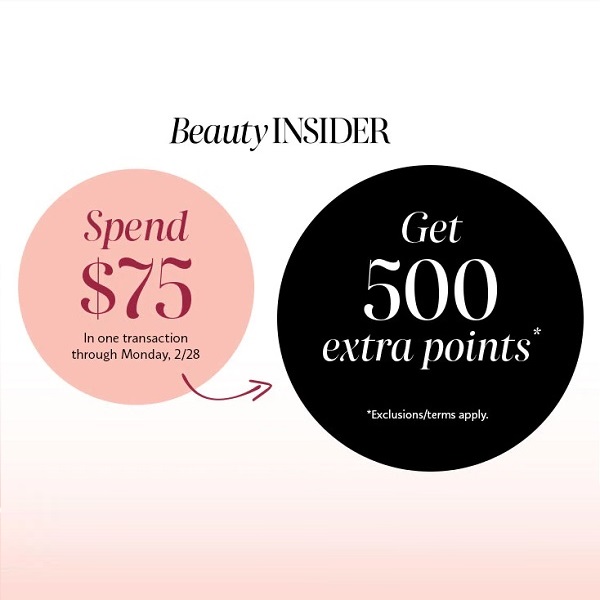 LAST DAY Sephora 500 Bonus Points with $75 purchase - Beauty Deals BFF