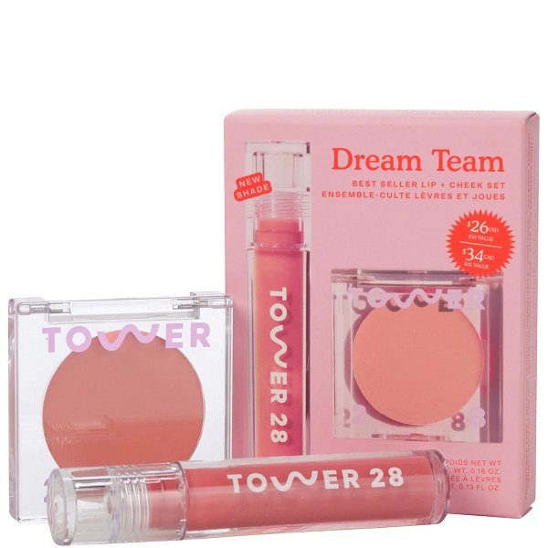 Tower 28 Beauty Dream Team Lip Gloss + Cream Blush Set