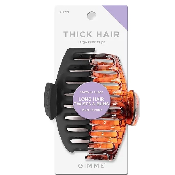 Gimme Beauty Thick Hair Black & Tortoise Large Claw Clips