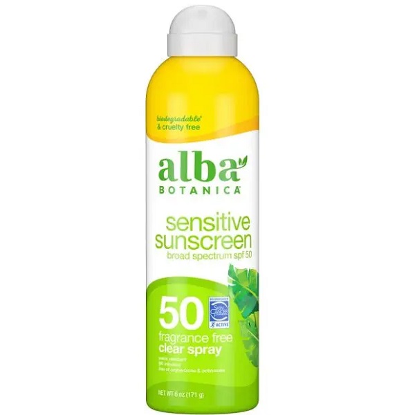 Alba Botanica Sensitive Sunscreen Fragrance Free Clear Spray SPF 50 6oz
