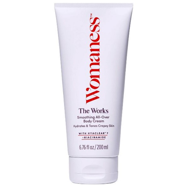 Womaness The Works Body Lotion Smooth Dry Crepey Menopause Skin with Niacinamide & Hyaluronic Acid