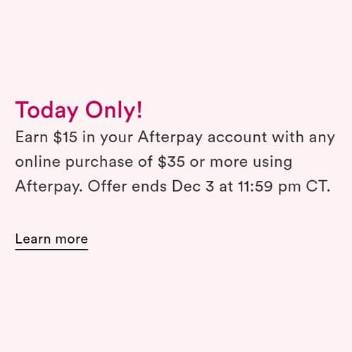 Ulta 12/3 only: $15 back on $35 purchase with Afterpay : r