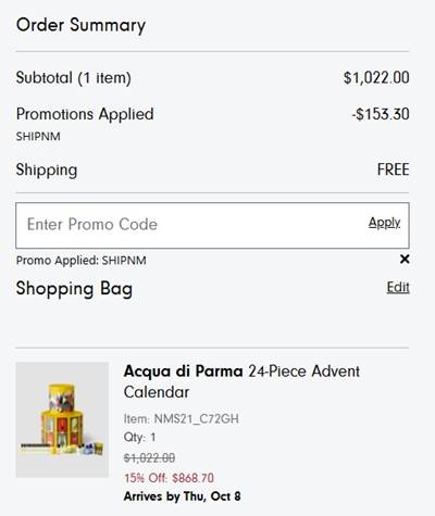Aqua di Parma Advent Calendar 2026